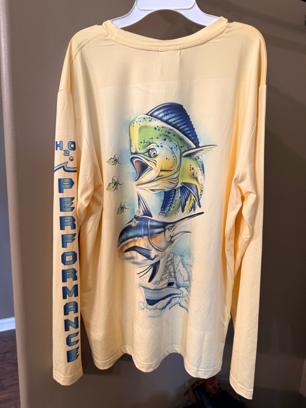 H2O Performance Men's Long Sleeve Fishing Tee - Yellow